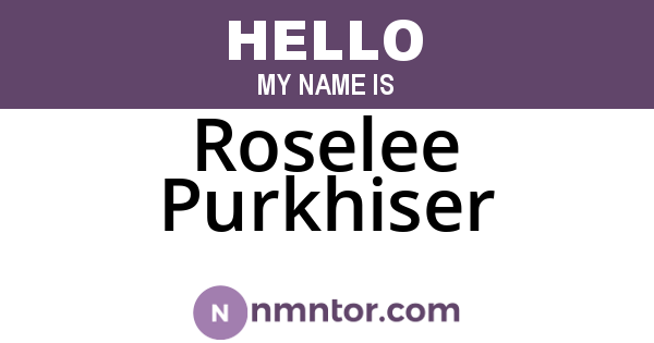 Roselee Purkhiser