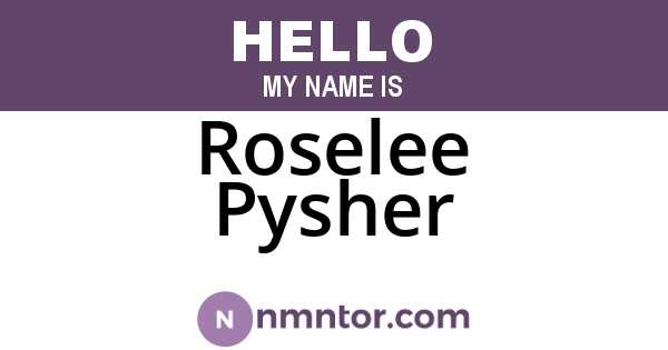 Roselee Pysher