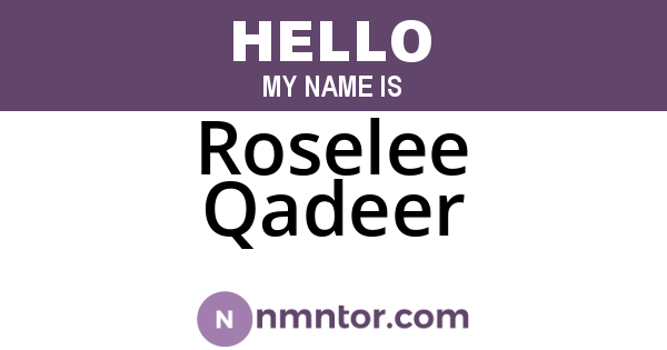 Roselee Qadeer