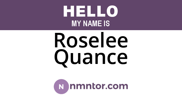 Roselee Quance