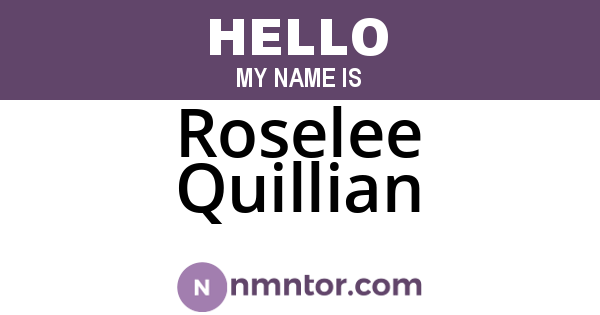 Roselee Quillian