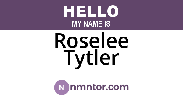 Roselee Tytler