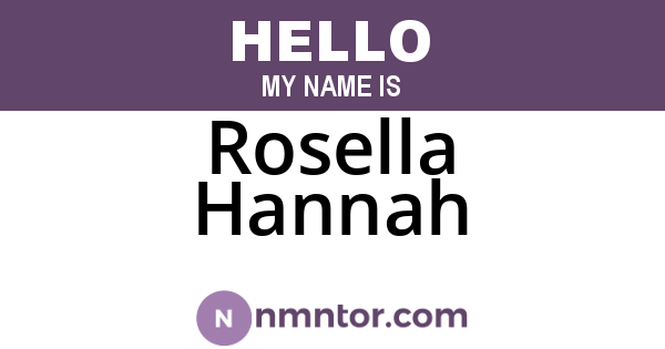 Rosella Hannah