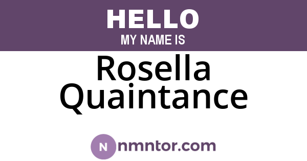 Rosella Quaintance