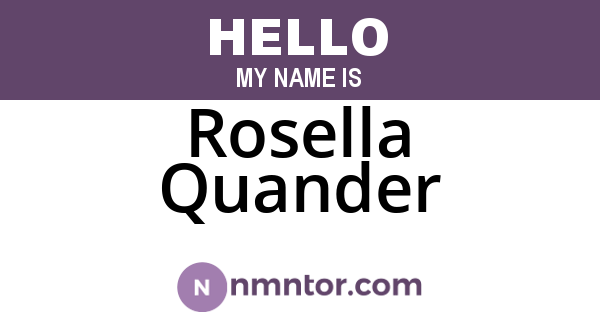 Rosella Quander