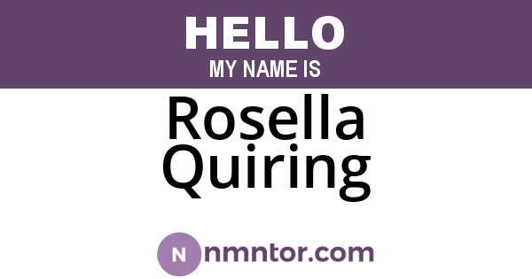Rosella Quiring