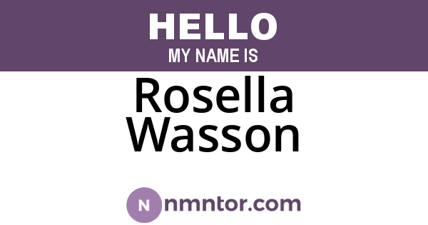 Rosella Wasson