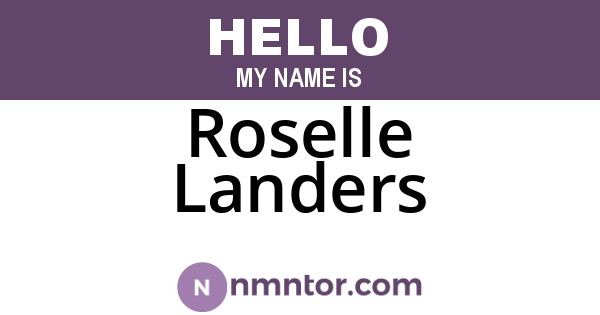 Roselle Landers