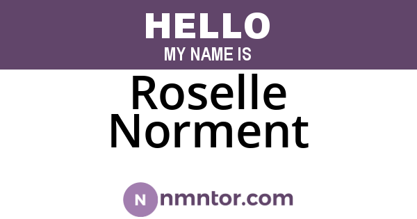 Roselle Norment