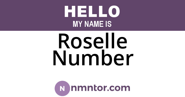 Roselle Number