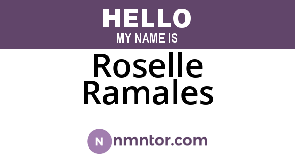 Roselle Ramales