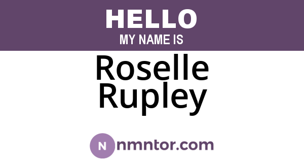 Roselle Rupley