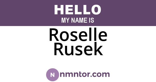 Roselle Rusek