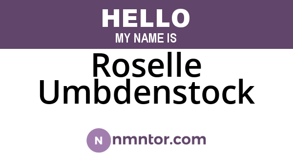Roselle Umbdenstock