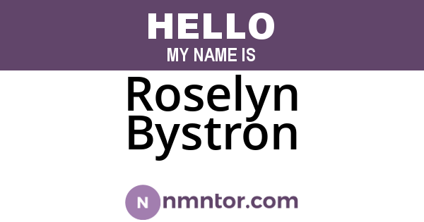 Roselyn Bystron