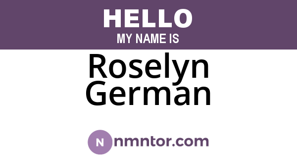 Roselyn German