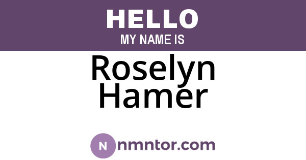 Roselyn Hamer