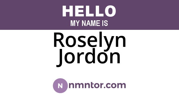 Roselyn Jordon