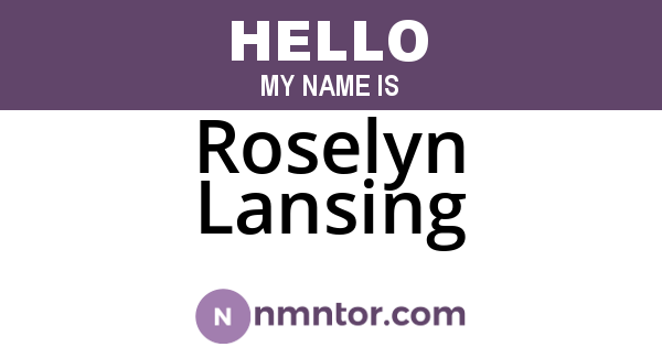 Roselyn Lansing