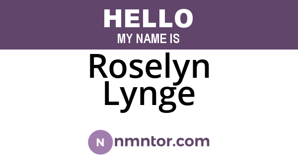 Roselyn Lynge
