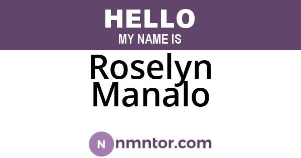 Roselyn Manalo