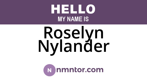Roselyn Nylander