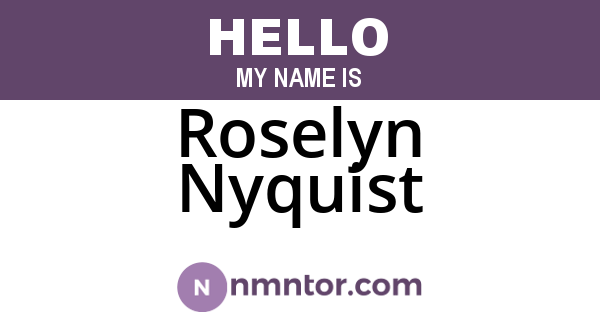 Roselyn Nyquist