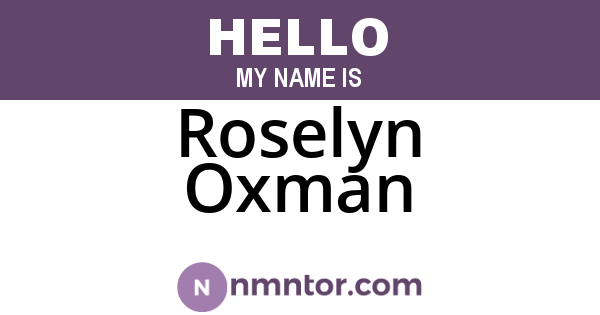Roselyn Oxman