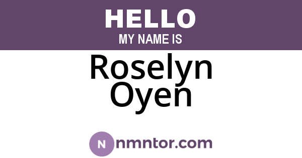 Roselyn Oyen