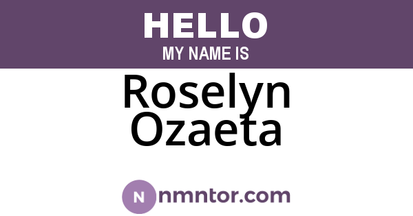 Roselyn Ozaeta