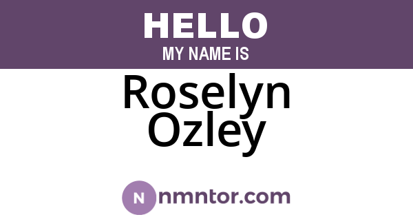 Roselyn Ozley