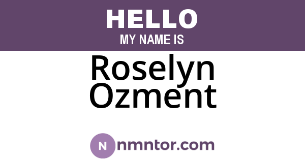 Roselyn Ozment