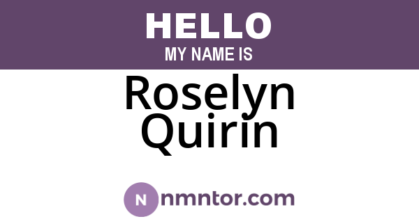 Roselyn Quirin