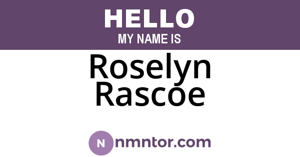 Roselyn Rascoe