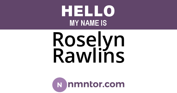 Roselyn Rawlins