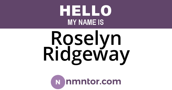 Roselyn Ridgeway