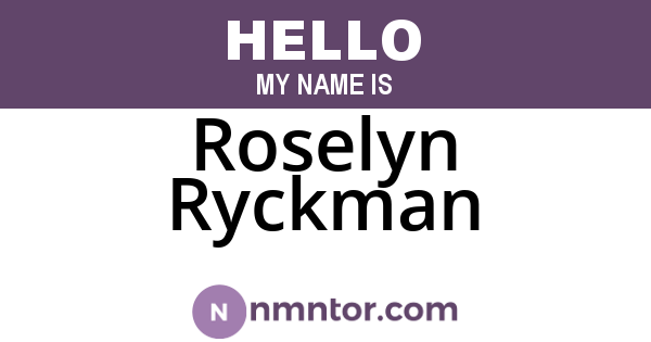 Roselyn Ryckman