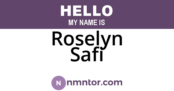 Roselyn Safi
