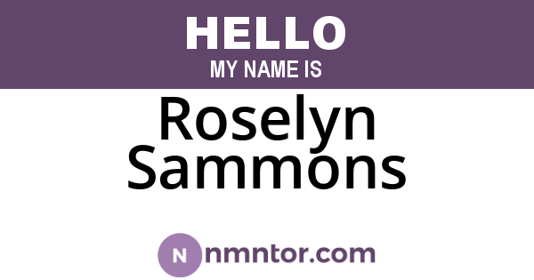 Roselyn Sammons