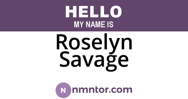Roselyn Savage