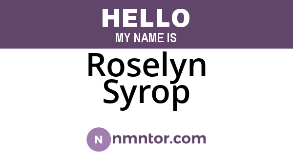 Roselyn Syrop