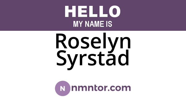 Roselyn Syrstad