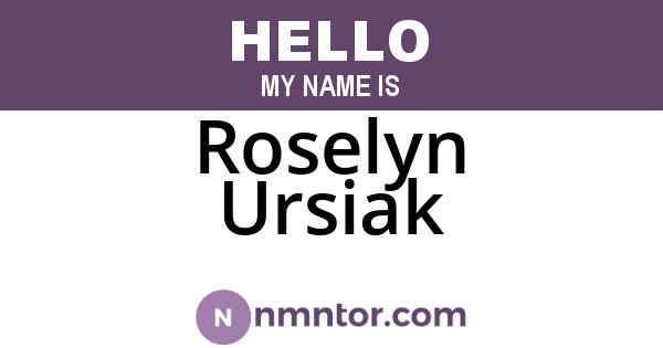 Roselyn Ursiak