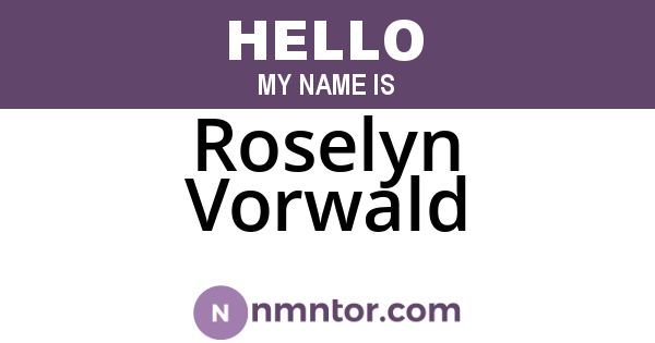 Roselyn Vorwald