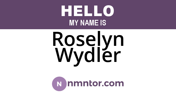 Roselyn Wydler