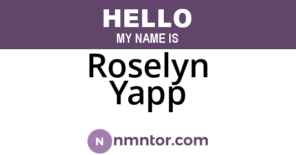 Roselyn Yapp
