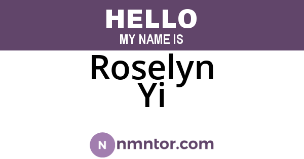 Roselyn Yi