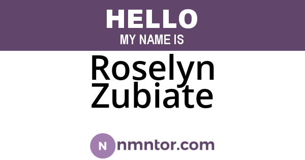 Roselyn Zubiate