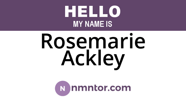 Rosemarie Ackley