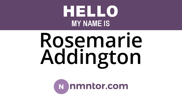 Rosemarie Addington